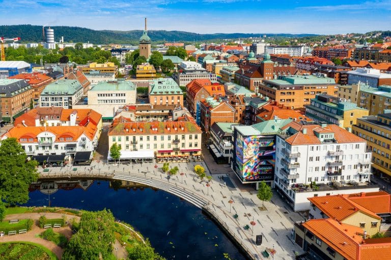 Borås, bild på staden ovanifrån